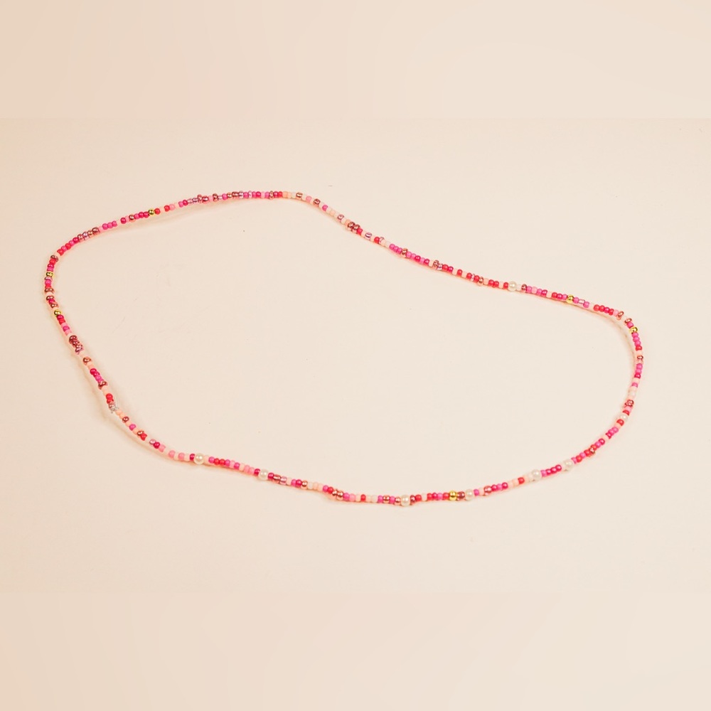 Handmade Glass Seed Bead Choker Necklace with Elastic